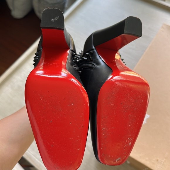 Christian Louboutin Black Studded Booties - Picture 6 of 7